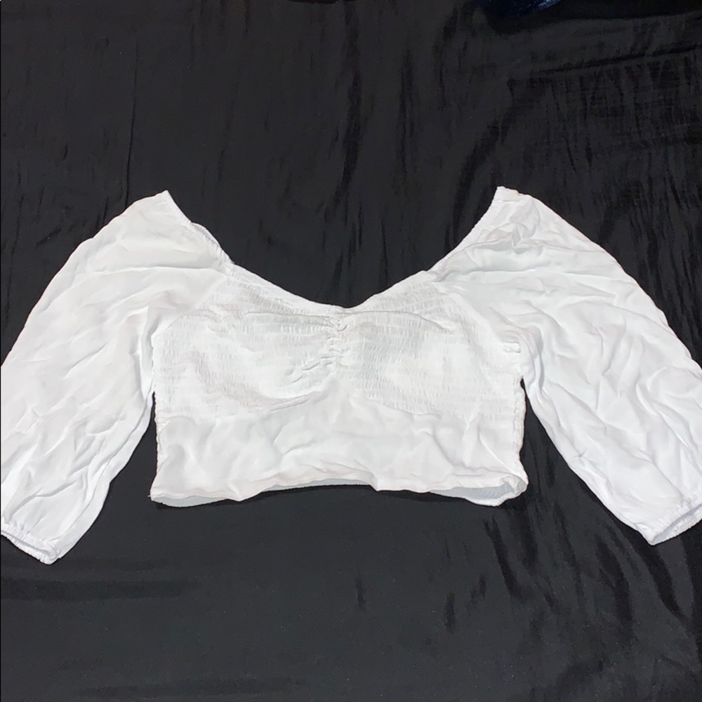 Long Sleeve Smocked V-Neck Top